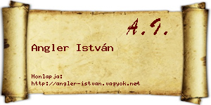 Angler István névjegykártya